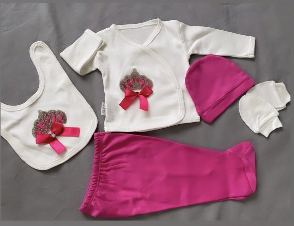 Pembe Taşlı Hastane Çıkış Seti Kokoş Hediyelik - 2