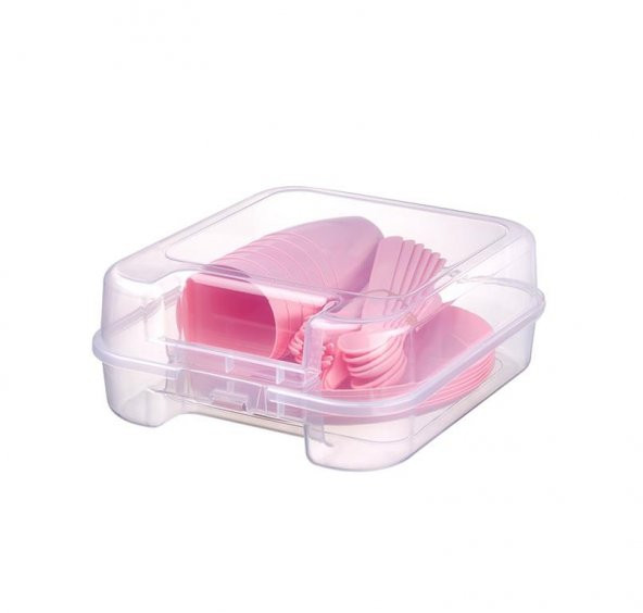 Gondol 6 Kişilik  Piknik Seti 31 Parça Pembe G-159
