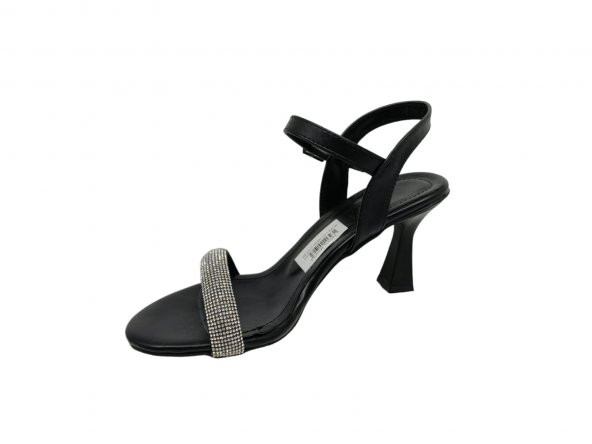 Zerhan C1027 Kadın Siyah Taşlı Bantlı Topuklu Abiye Ayakkabı - 3