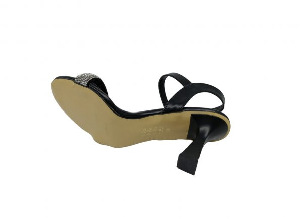 Zerhan C1027 Kadın Siyah Taşlı Bantlı Topuklu Abiye Ayakkabı - 4