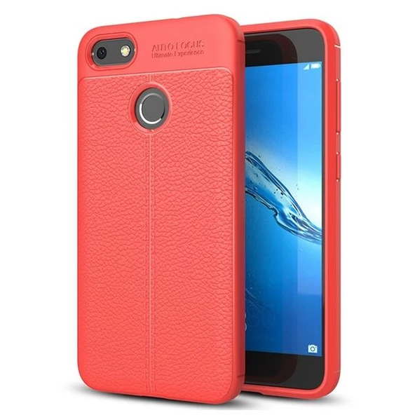 Smcase Huawei P9 Lite Mini Deri Dokulu Silikon Kılıf - 3