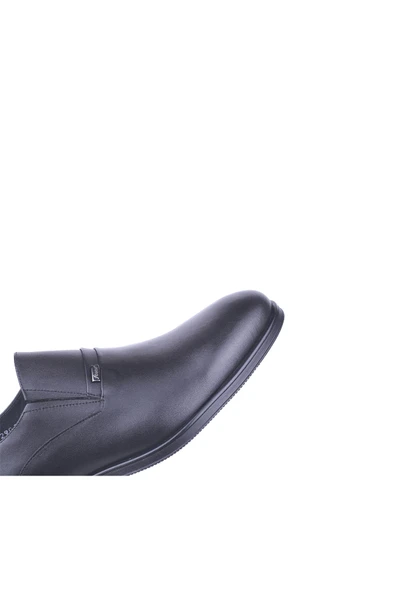 Fosco 2907 Erkek Siyah Hakiki Deri Bağcıksız Klasik Ayakkabı - Resim 5