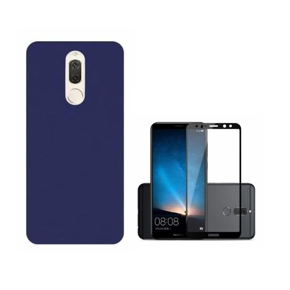 Smcase Huawei Mate 10 Lite İmax Kamera Korumalı Silikon Kılıf  Tam Kapatan Cam - 3