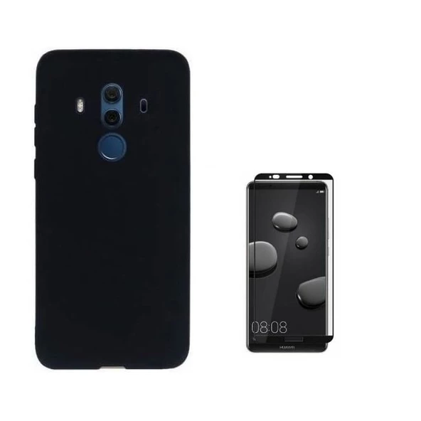 Smcase Huawei Mate 10 Pro İmax Kamera Koruma Silikon Kılıf  Tam Kapatan Cam