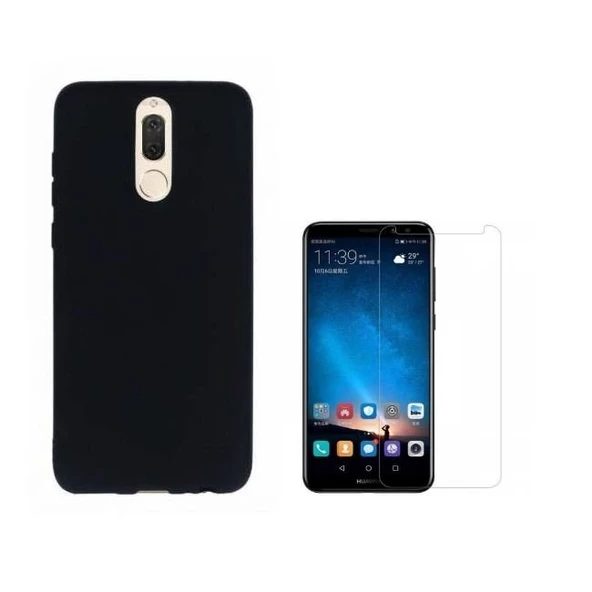 Smcase Huawei Mate 10 Lite İmax Kamera Korumalı Silikon Kılıf  Cam Ekran Koruyucu