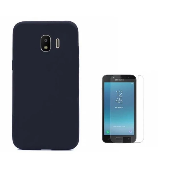 Smcase Samsung Galaxy J2 Pro Lüks Silikonlu Kılıf  Cam Ekran Koruyucu