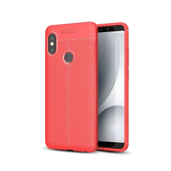Smcase Xiaomi Redmi Note 5 Pro Deri Dokulu Silikon Kılıf - 3