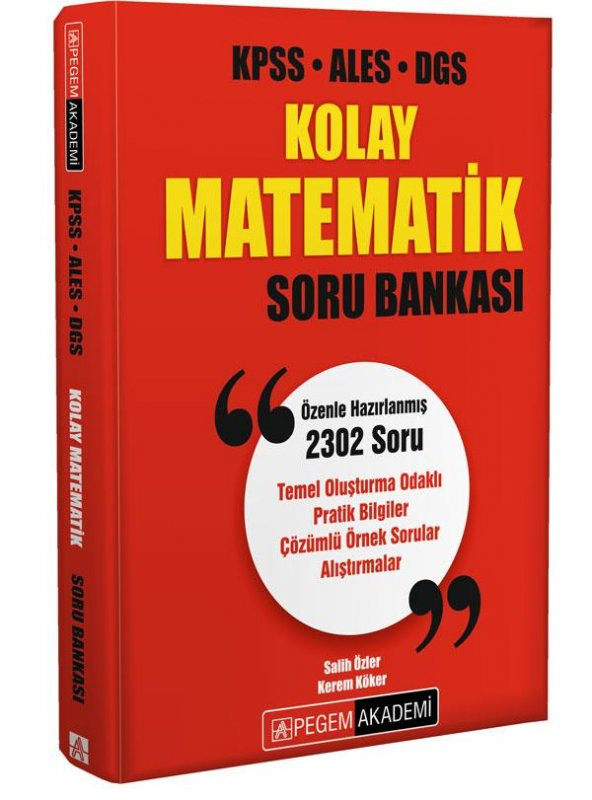 KPSS ALES DGS Kolay Matematik Soru Bankası Pegem Yayınları