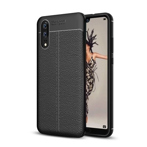 Smcase  Huaweı P20 Deri Dokulu Silikon Kılıf