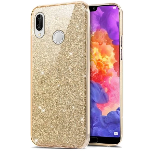 Smcase Huaweı P20 Lite Shining Simli Silikon Kılıf