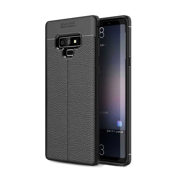 Smcase Samsung Galaxy Note 9 Kılıf Deri Dokulu Silikon