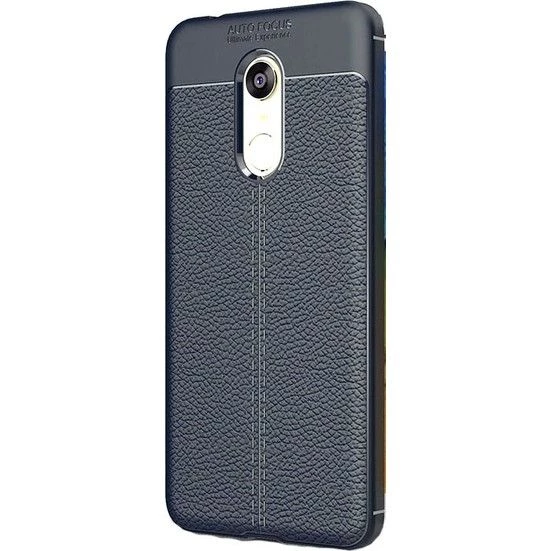 Smcase Xiaomi Redmi 5 Plus Deri Dokulu Silikon Kılıf  Nano Ekran Koruyucu - 7