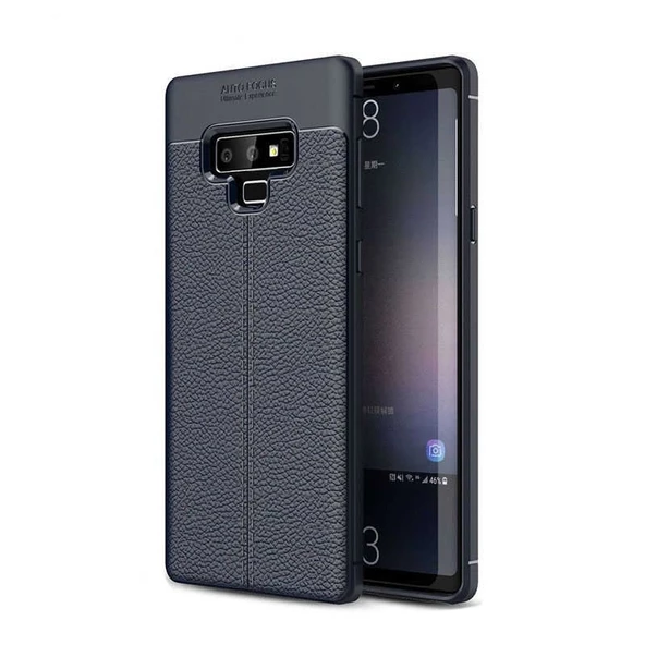 Smcase Samsung Galaxy Note 9 Kılıf Deri Dokulu Silikon - 6