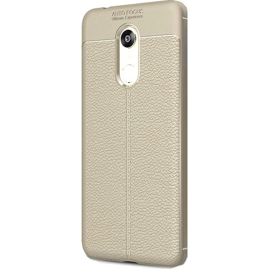 Smcase Xiaomi Redmi 5 Plus Deri Dokulu Silikon Kılıf  Nano Ekran Koruyucu - 3