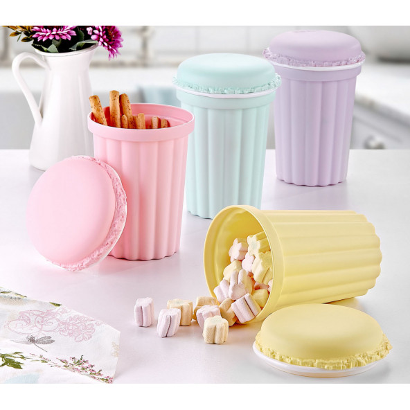 TİNEKE 1200 ml Makaron Erzak Kabı Gıda Saklama Kutusu Baharatlık ( 1 adet ) LV-105