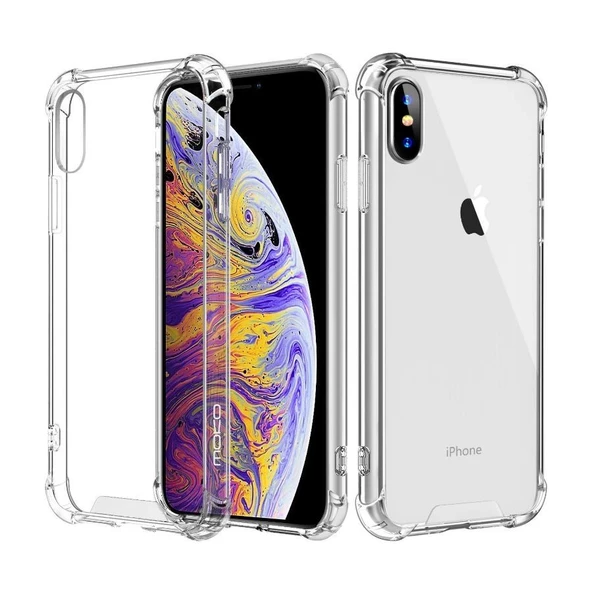 Smcase iPhone XS Max Kılıf (Plus) Armor Darbe Dayanıklı Silikon   Nano Ekran Koruyucu