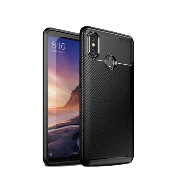 Smcase Xiaomi Mi A2 Lite Ultra Soft Negro Karbon Silikonlu Kılıf  Nano Ekran Koruyucu