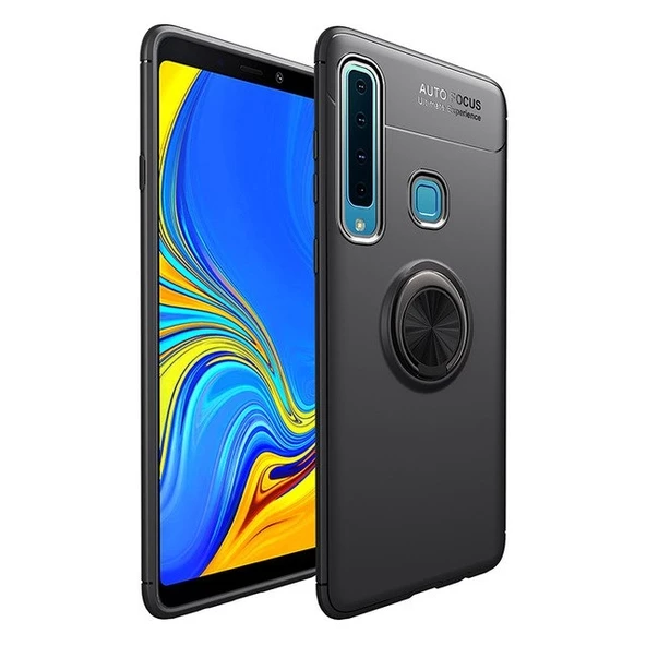 Smcase Samsung Galaxy A9 2018 Ravel Yüzüklü Silikonlu Kılıf  Nano Ekran Koruyucu