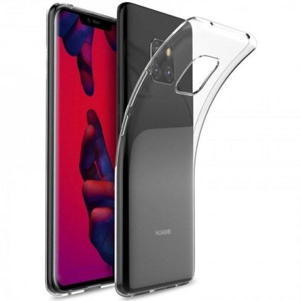 Smcase Huawei Mate 20 Pro Silikon Kılıf  Tam Kapatan Cam