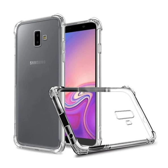 Smcase Samsung Galaxy J6 Plus Darbe Korumalı Silikon Kılıf  Nano Ekran Koruyucu