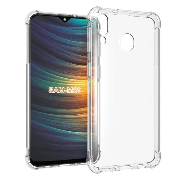 Smcase Samsung Galaxy M30 Kılıf Darbe Korumalı Silikon   Nano Ekran Koruyucu