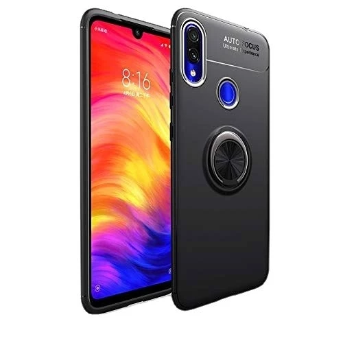 Smcase Xiaomi Redmi Note 7 Ravel Yüzüklü Silikon Kılıf  Nano Ekran Koruyucu