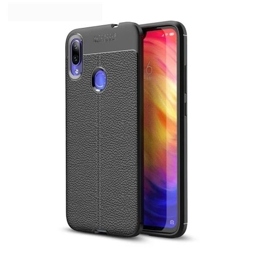 Smcase Xiaomi Redmi Note 7 Deri Dokulu Silikon Kılıf  Nano Ekran Koruyucu