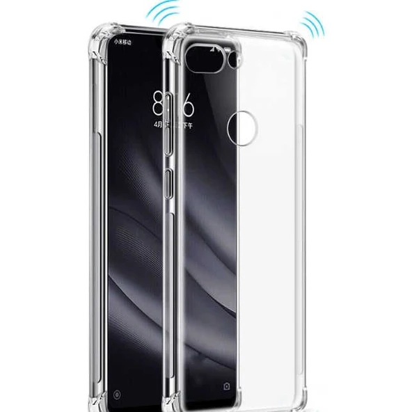 Smcase Xiaomi Mi 8 Lite Kılıf Darbe Korumalı Silikon   Nano Ekran Koruyucu