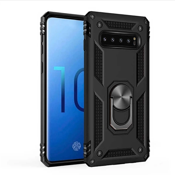 Smcase Samsung Galaxy S10E Kılıf Vega Yüzüklü Tank Kapak