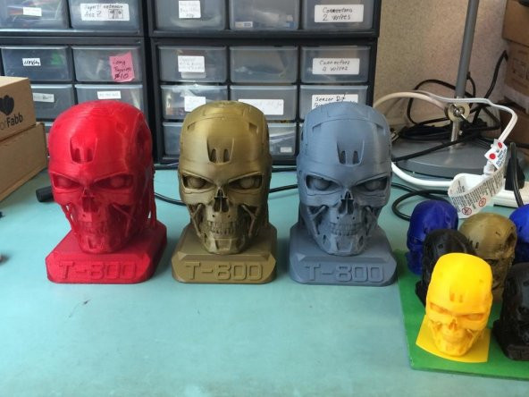 T800 Pürüzsüz Terminator Endoskull Yazdırılabilir Withbase (Exoskull Değil) Plastik Aparat - 2