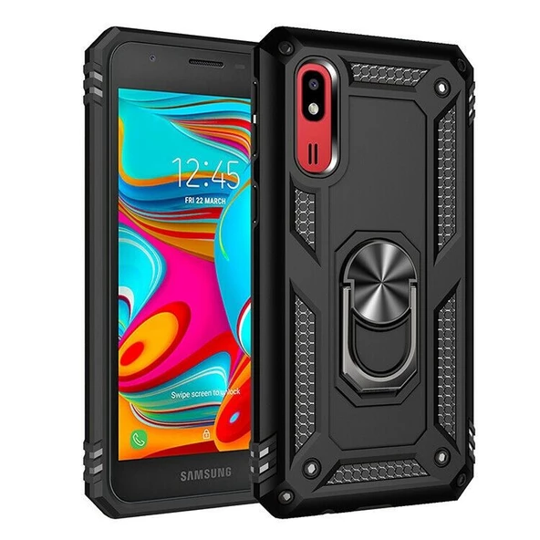 Smcase Samsung Galaxy A2 Core Vega Yüzüklü Tank Kapak Kılıf  Nano Ekran Koruyucu