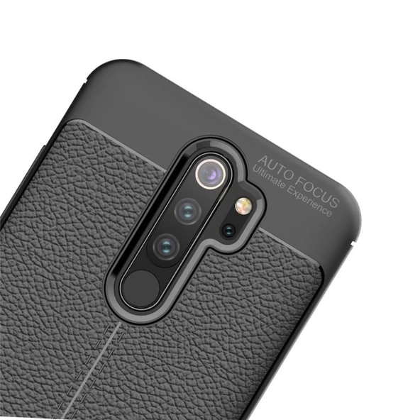 Smcase Xiaomi Redmi Note 8 Pro Kılıf Deri Dokulu Silikon  Nano Ekran Koruyucu - 4
