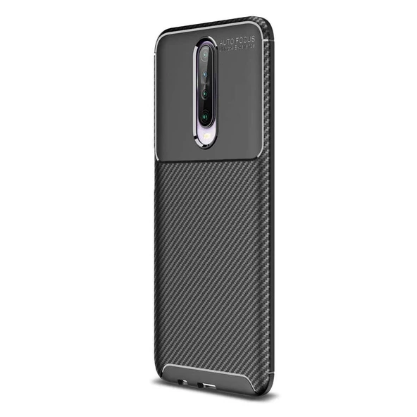 Smcase Xiaomi Redmi K30 Kılıf Negro Karbon Desenli Silikon