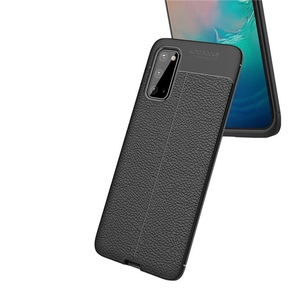 Smcase Samsung Galaxy S20 Ultra Kılıf Deri Dokulu Silikon - 5