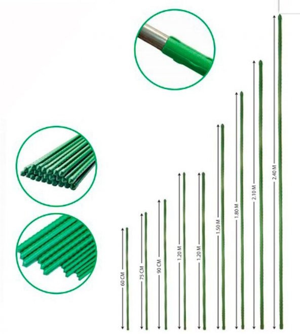 Ennalbur Bitki Destek ÇuBuğu 8 mm 90 cm 5 Adet - 1