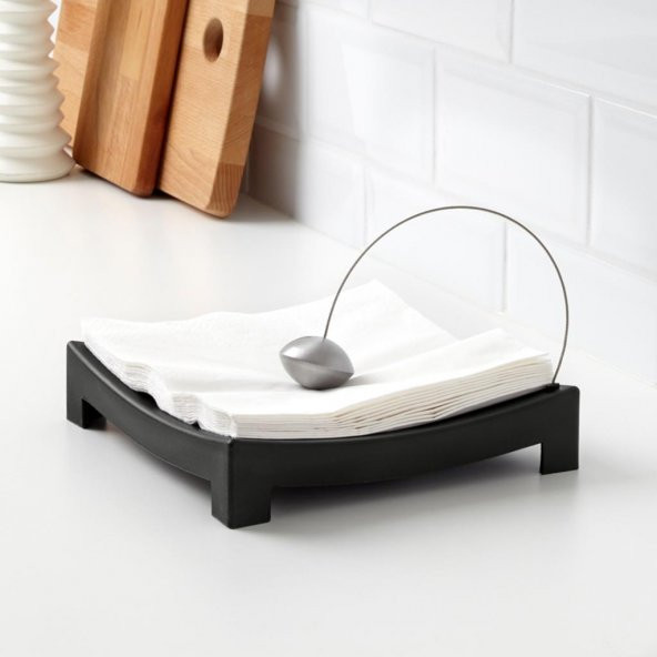 IKEA Knyck Topuzlu Siyah Dekoratif Peçetelik - 1