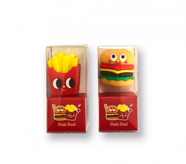 Maxx KK-7706 Fast Food Figürlü 3D Silikon Kalemtraş - Renkli