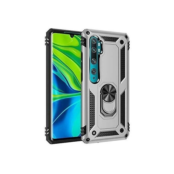 Smcase Xiaomi Mi Note 10 Pro Kılıf Vega Yüzüklü Tank Kapak - 5
