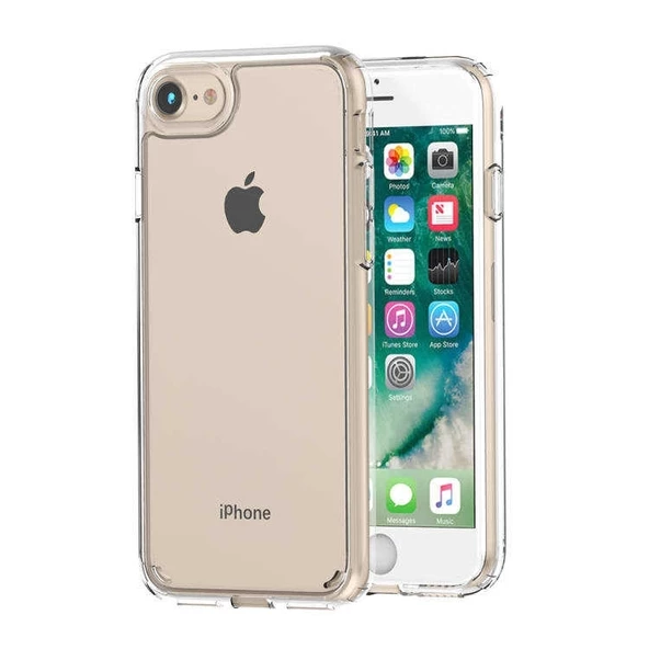 Smcase iPhone 7 Kılıf Coss Sert Hibrit Silikon  Nano Ekran Koruyucu