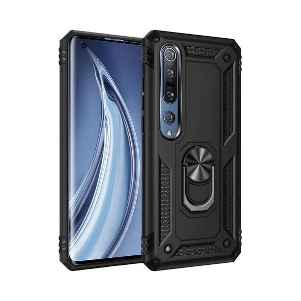 Smcase Xiaomi Mi 10 Pro Kılıf Vega Yüzüklü Tank Kapak