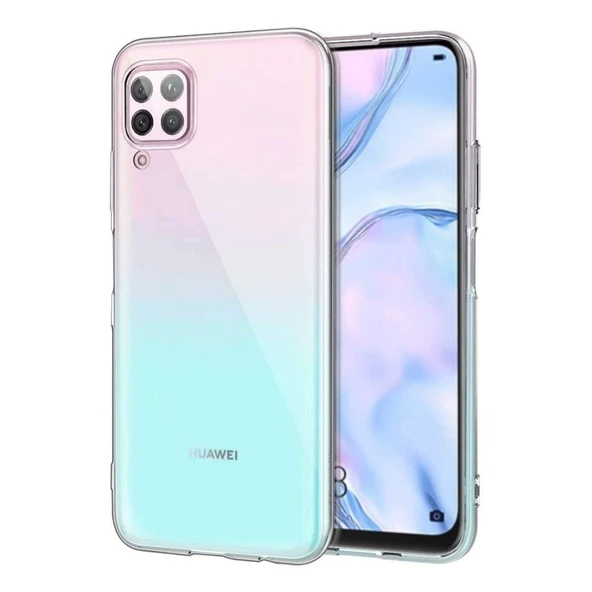 Smcase Huawei P40 Lite Kılıf Lüks Silikon  Nano Ekran Koruyucu