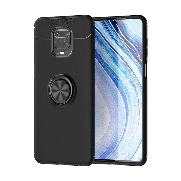 Smcase Xiaomi Redmi Note 9S Kılıf Ravel Yüzüklü Silikon