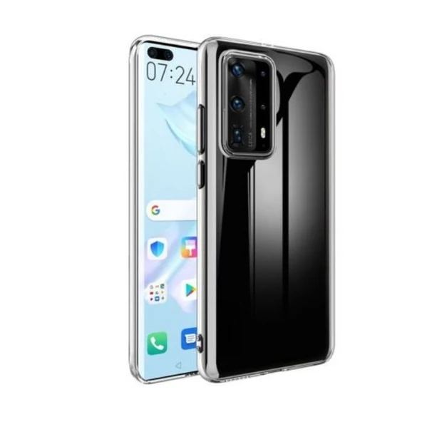 Smcase Huawei P40 Pro Kılıf Lüks Silikon  Tam Kapatan Ekran Koruyucu