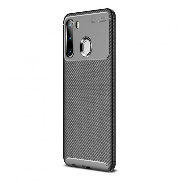 Smcase Samsung Galaxy A11 Kılıf Negro Karbon Silikon  Nano Ekran Koruyucu