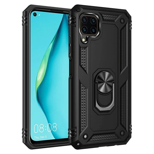 Smcase Huawei P40 Lite Kılıf Vega Yüzüklü Tank Kapak