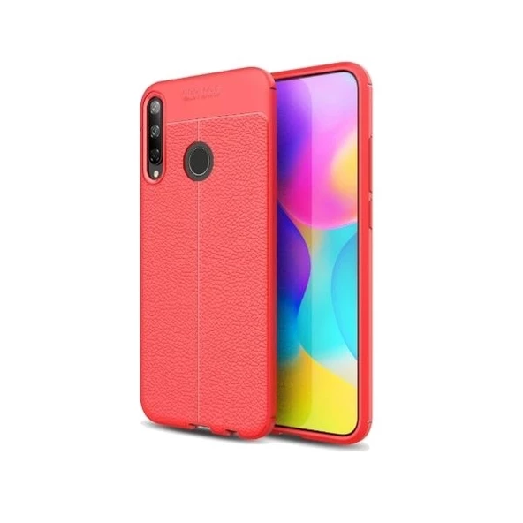 Smcase Huawei P40 Lite E Kılıf Deri Dokulu Silikon  Nano Ekran Koruyucu - 4