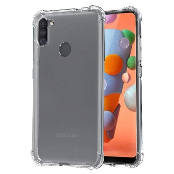 Smcase Samsung Galaxy A11 Kılıf Darbe Korumalı Silikon  Nano Ekran Koruyucu