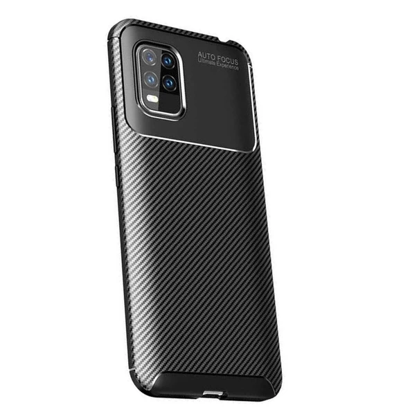 Smcase Xiaomi Mi 10 Lite 5G Kılıf Negro Karbon Desenli Silikon