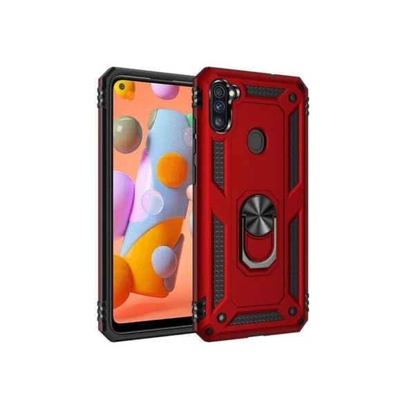 Smcase Samsung Galaxy A11 Kılıf Vega Yüzüklü Tank Kapak - 10
