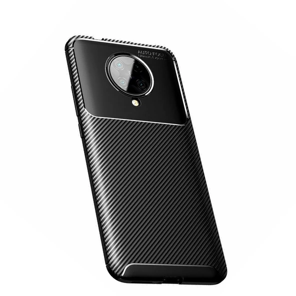 Smcase Xiaomi Poco F2 Pro Kılıf Ultra Soft Negro Karbon Silikon  Tam Kapatan Ekran Koruyucu